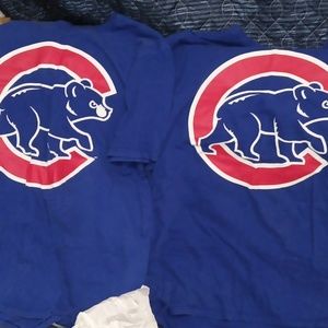 2 Nike cubs Baez #9 and Wrigley North #16 T-shirts 2XL